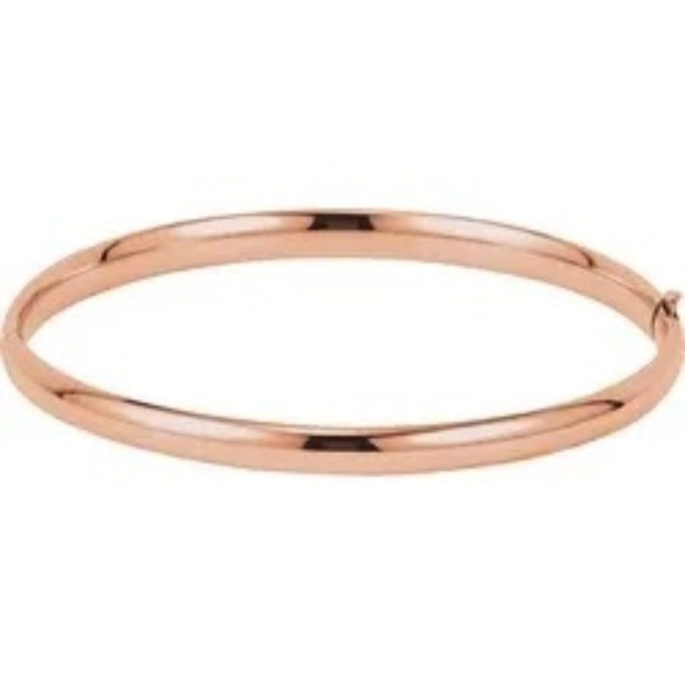 14k Rose Gold Polished Bangle Bracelet